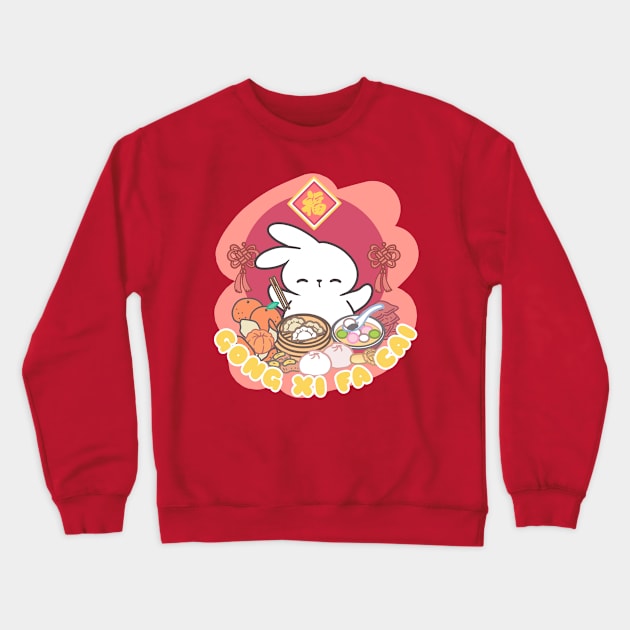 Feast of Fortune: Loppi Tokki's Lunar New Year Delight - Ready to Savor Prosperity! Crewneck Sweatshirt by LoppiTokki